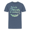 Give Peas a Chance Pun Men's Premium T-Shirt - heather blue