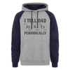 I Tell Dad Jokes Periodically Colorblock Hoodie - heather gray/navy