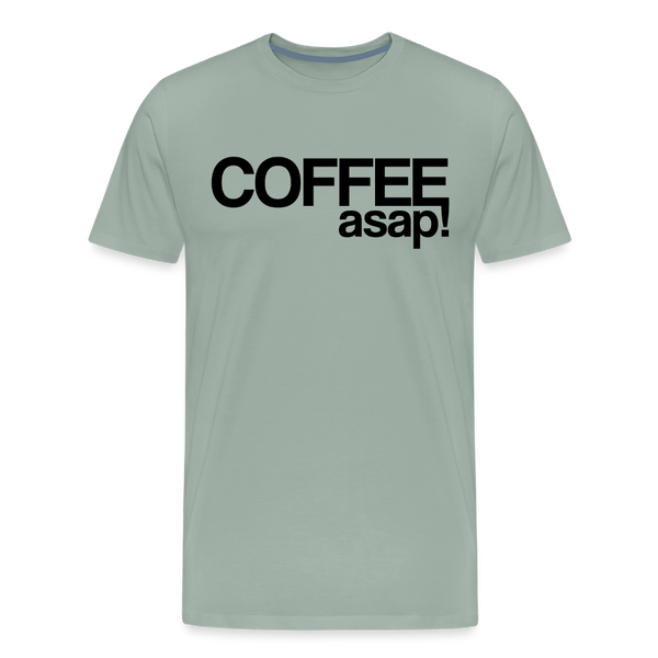 Funny Coffee ASAP! Men's Premium T-Shirt - steel green