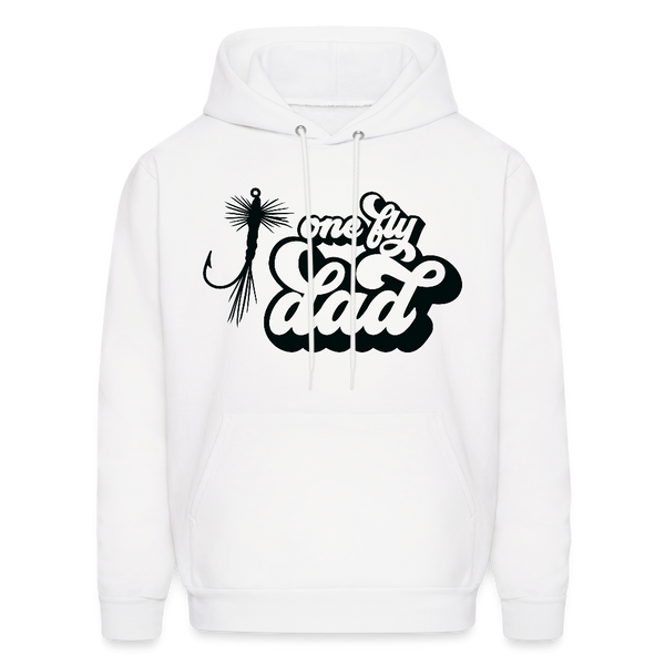 One Fly Dad Fly Fishing Father's Day Men's Hoodie - white