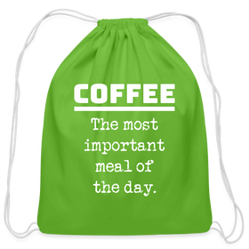 Coffee The Most Important Meal of the Day Funny Cotton Drawstring Bag