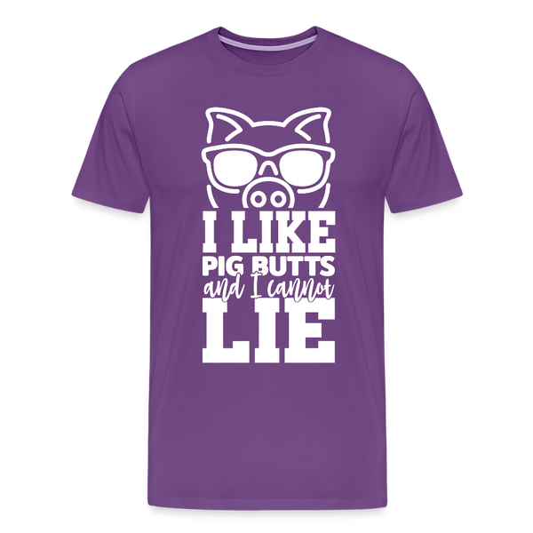 I Like Pig Butts and I Cannot Lie Funny BBQ Men's Premium T-Shirt - purple