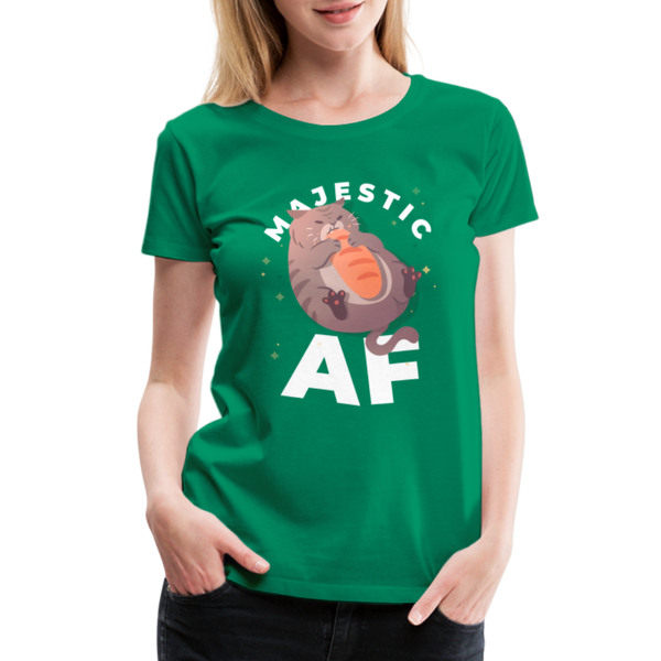 Cat Majestic AF Funny Women’s Premium T-Shirt - kelly green