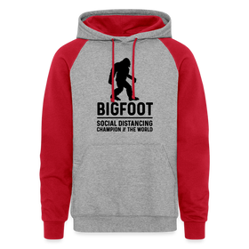 Bigfoot Social Distancing Champion of the World Colorblock Hoodie