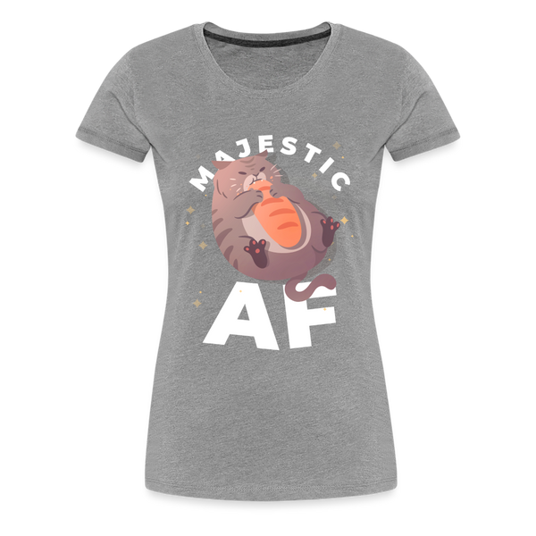 Cat Majestic AF Funny Women’s Premium T-Shirt - heather gray