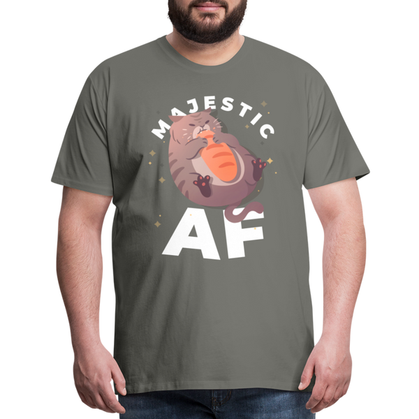 Cat Majestic AF Funny Men's Premium T-Shirt - asphalt gray