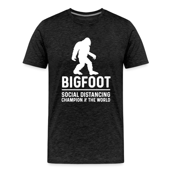 Bigfoot Social Distancing Champion of the World Men's Premium T-Shirt - charcoal grey