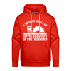 I Love the Smell of Coffee & Sawdust in the Morning Men’s Premium Hoodie - red