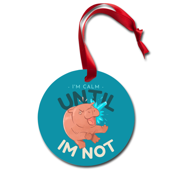 Funny Hippo Ornament I'm Calm Holiday Ornament - white