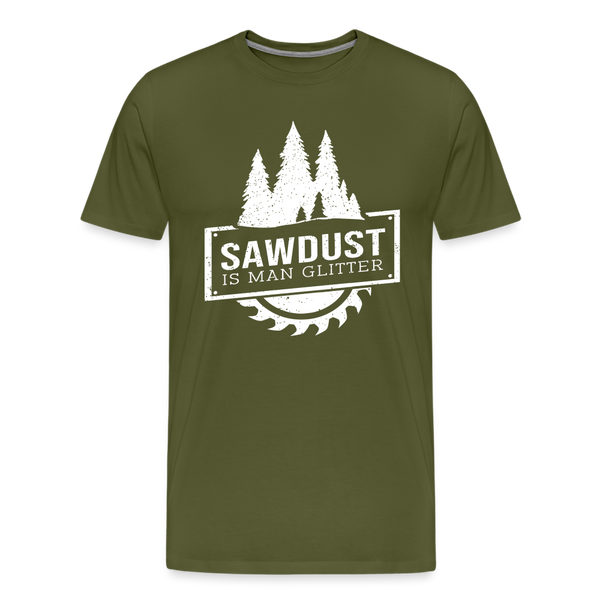 Sawdust is Man Glitter Men's Premium T-Shirt - olive green