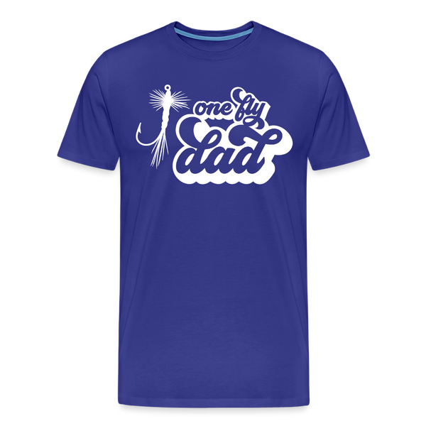 One Fly Dad Fly Fishing Men's Premium T-Shirt - royal blue