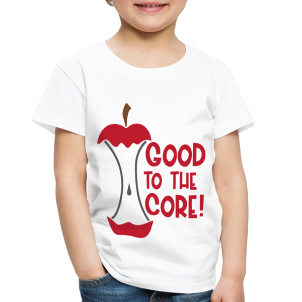 Good to the Core! Apple Food Pun Toddler Premium T-Shirt - white