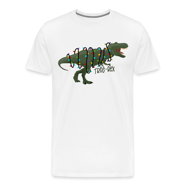 Tree-Rex Dinosaur Christmas Men's Premium T-Shirt - white