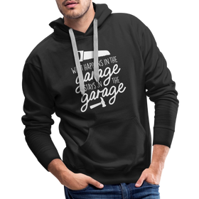 What Happens in the Garage Stays in the Garage Men’s Premium Hoodie