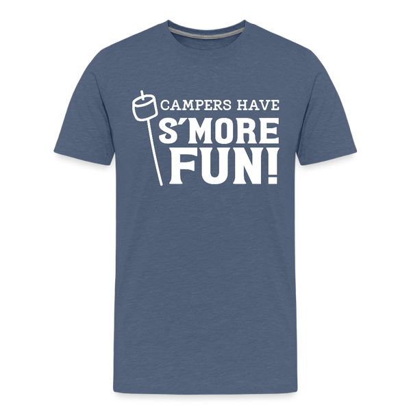 Camper's Have S'More Fun! Funny Camping Kids' Premium T-Shirt - heather blue