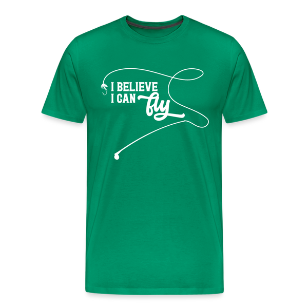 I Believe I Can Fly Fishing Men's Premium T-Shirt - kelly green