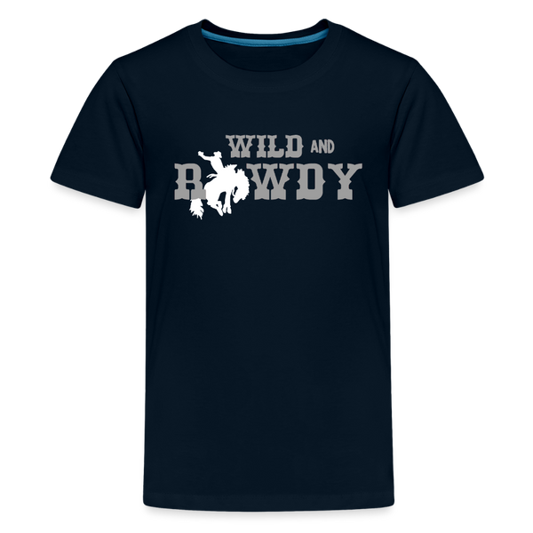 Wild and Rowdy Cowboy Kids' Premium T-Shirt - deep navy