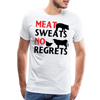 Meat Sweats No Regrets BBQ Men's Premium T-Shirt - white