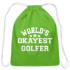 World's Okayest Golfer Cotton Drawstring Bag - clover
