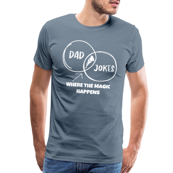 Funny Dad Jokes Venn Diagram Short-Sleeve T-Shirt - steel blue