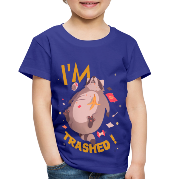 I'm Trashed Funny Raccoon Toddler Premium T-Shirt - royal blue