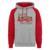 You're Bacon Me Crazy Colorblock Hoodie - heather grey/red