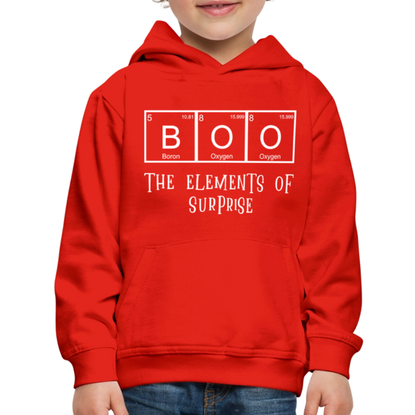 BOO the Elements of Surprise Dad Jokes Halloween Kids‘ Premium Hoodie - red