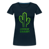 Lookin' Sharp! Cactus Pun Women’s Premium T-Shirt - deep navy