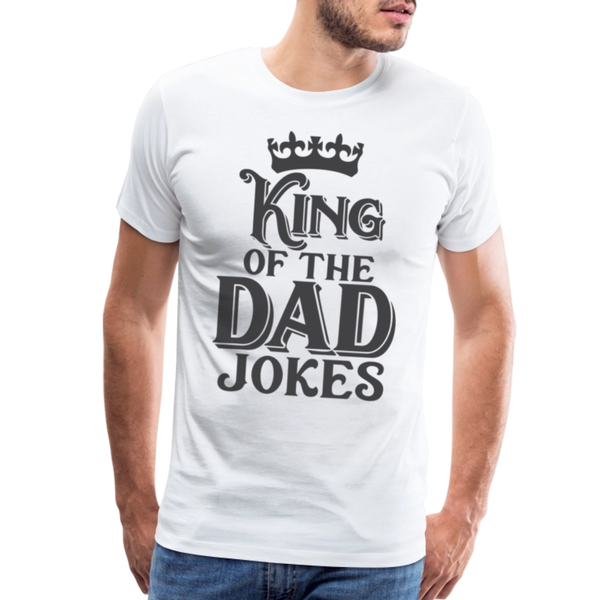King of the Dad Jokes Men's Premium T-Shirt - white