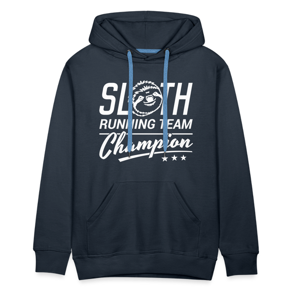 Sloth Running Team Champion Men’s Premium Hoodie - navy