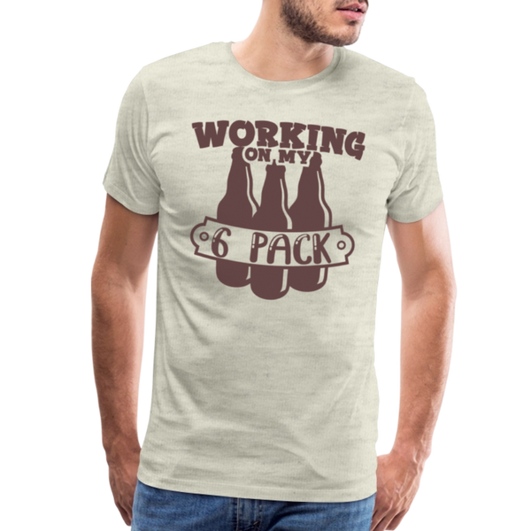 Working on my 6 Pack Men's Premium T-Shirt - heather oatmeal
