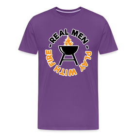 Real Men Play with Fire Funny BBQ Men's Premium T-Shirt