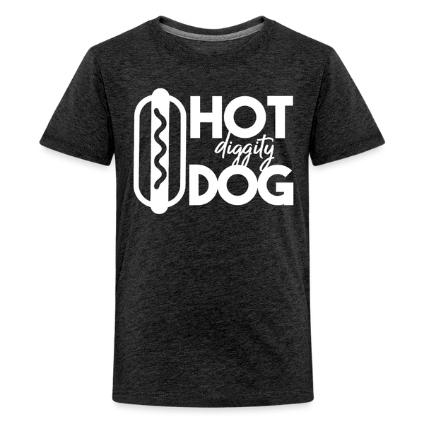 Hot Diggity Dog Funny Grilling Kids' Premium T-Shirt - charcoal grey