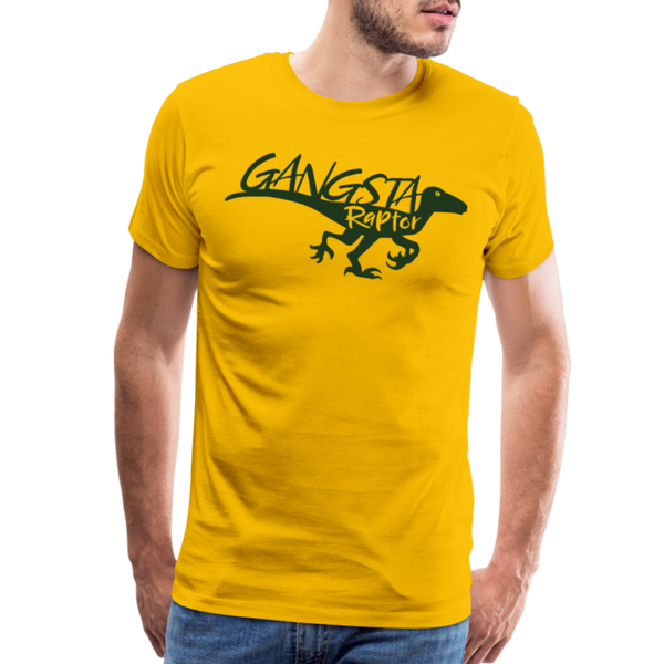 Gangsta Raptor Dinosaur Men's Premium T-Shirt - sun yellow