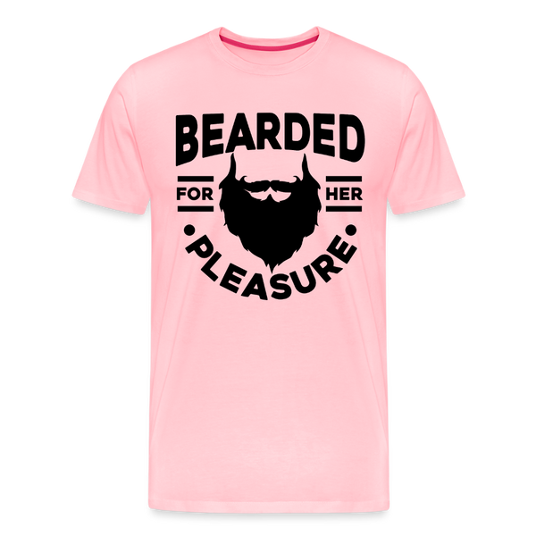 Bearded for Her Pleasure Funny Men's Premium T-Shirt - pink