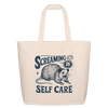 Screaming is Self Care Possum Funny Eco-Friendly Cotton Tote