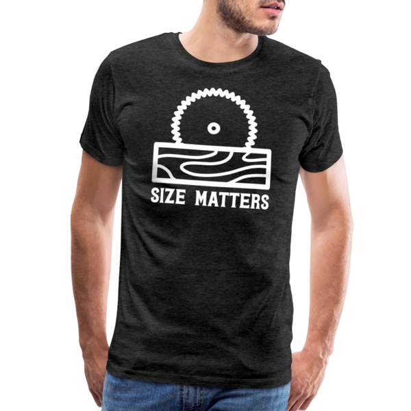 Size Matters Saw Funny Men's Premium T-Shirt - charcoal grey