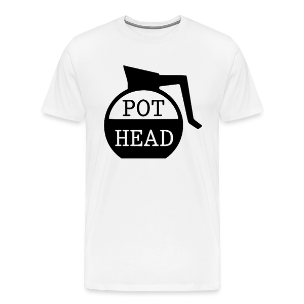 Pot Head Funny Coffee Men's Premium T-Shirt - white