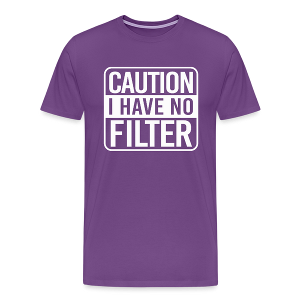 Caution I Have No Filter Men's Premium T-Shirt - purple