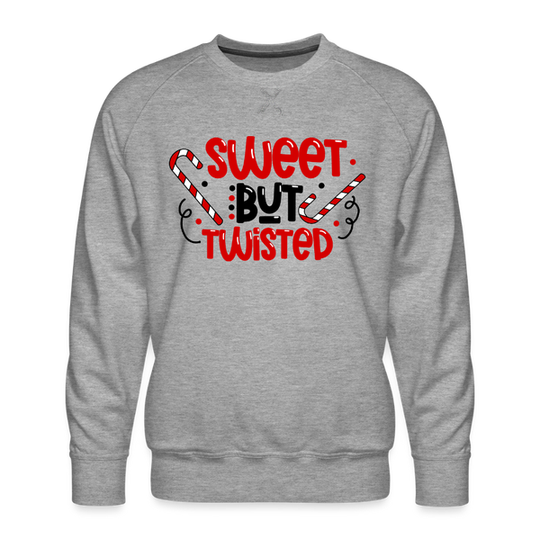 Sweet But Twisted Candy Cane Men’s Premium Sweatshirt - heather grey