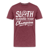 Sloth Running Team Champion Men's Premium T-Shirt - heather burgundy