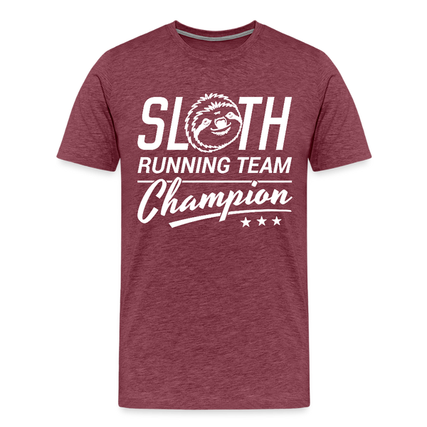 Sloth Running Team Champion Men's Premium T-Shirt - heather burgundy