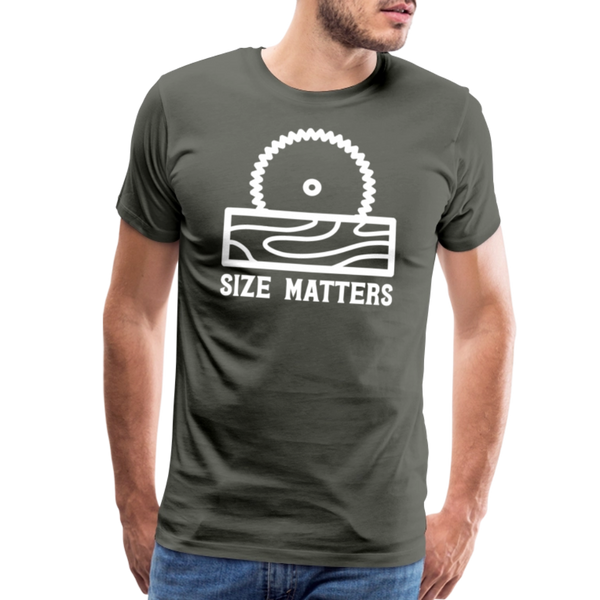 Size Matters Saw Funny Men's Premium T-Shirt - asphalt gray