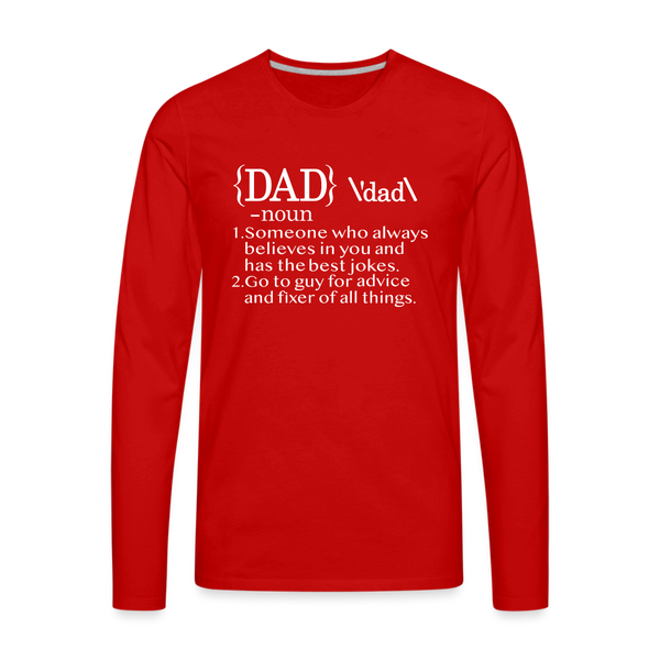 Dad Definition Men's Premium Long Sleeve T-Shirt - red