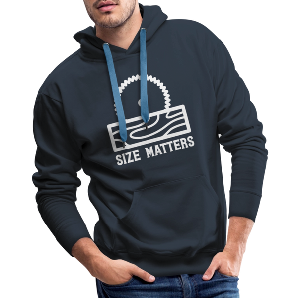 Size Matters Saw Funny Men’s Premium Hoodie - navy