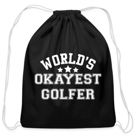 World's Okayest Golfer Cotton Drawstring Bag
