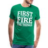 First I Light The Fire Then I Grill The Things Men's Premium T-Shirt