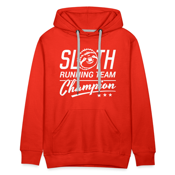 Sloth Running Team Champion Men’s Premium Hoodie - red