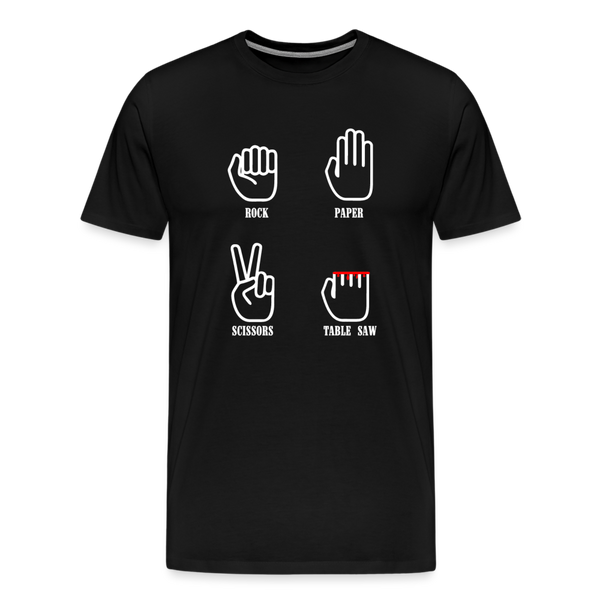 Rock, Paper, Scissors, Table Saw Funny Men's Premium T-Shirt - black