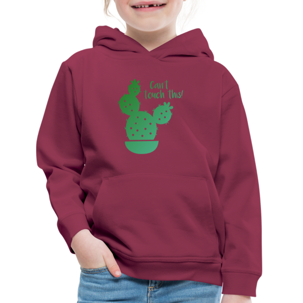 Can't Touch This! Cactus Pun Kids‘ Premium Hoodie - burgundy